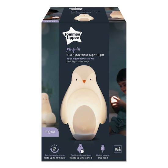 Tommee Tippee Veilleuse nomade Pingouin Grobrite Blanc 