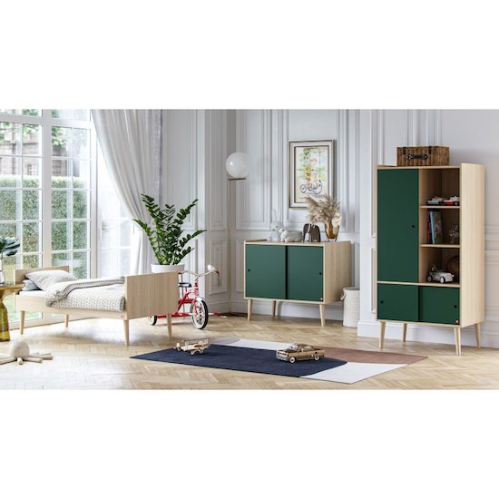Vox Chambre bébé complète Retro : lit 60x120, commode, armoire, façade additionnelle commode et armoire  
