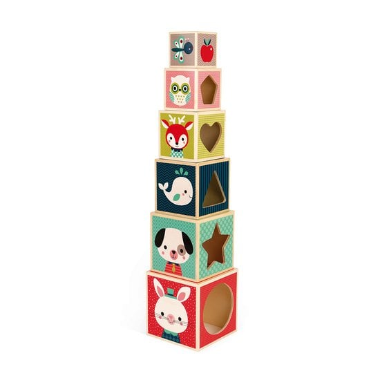 Janod Pyramide 6 cubes Baby Forest  