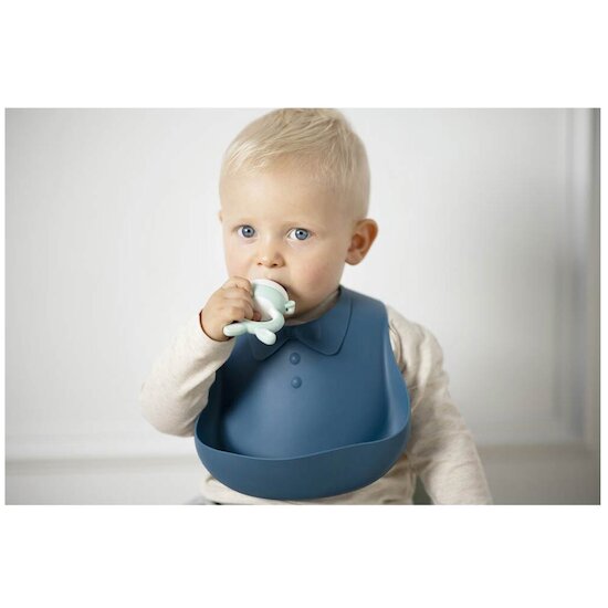 Maïka Bavoir Silicone Blue Bleu  Maïka Bavoir Silicone Blue Bleu
