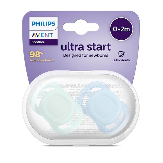 Philips Avent Sucettes Ultra start x2 Pastel 0-2 mois Philips Avent Sucettes Ultra start x2 Pastel 0-2 mois