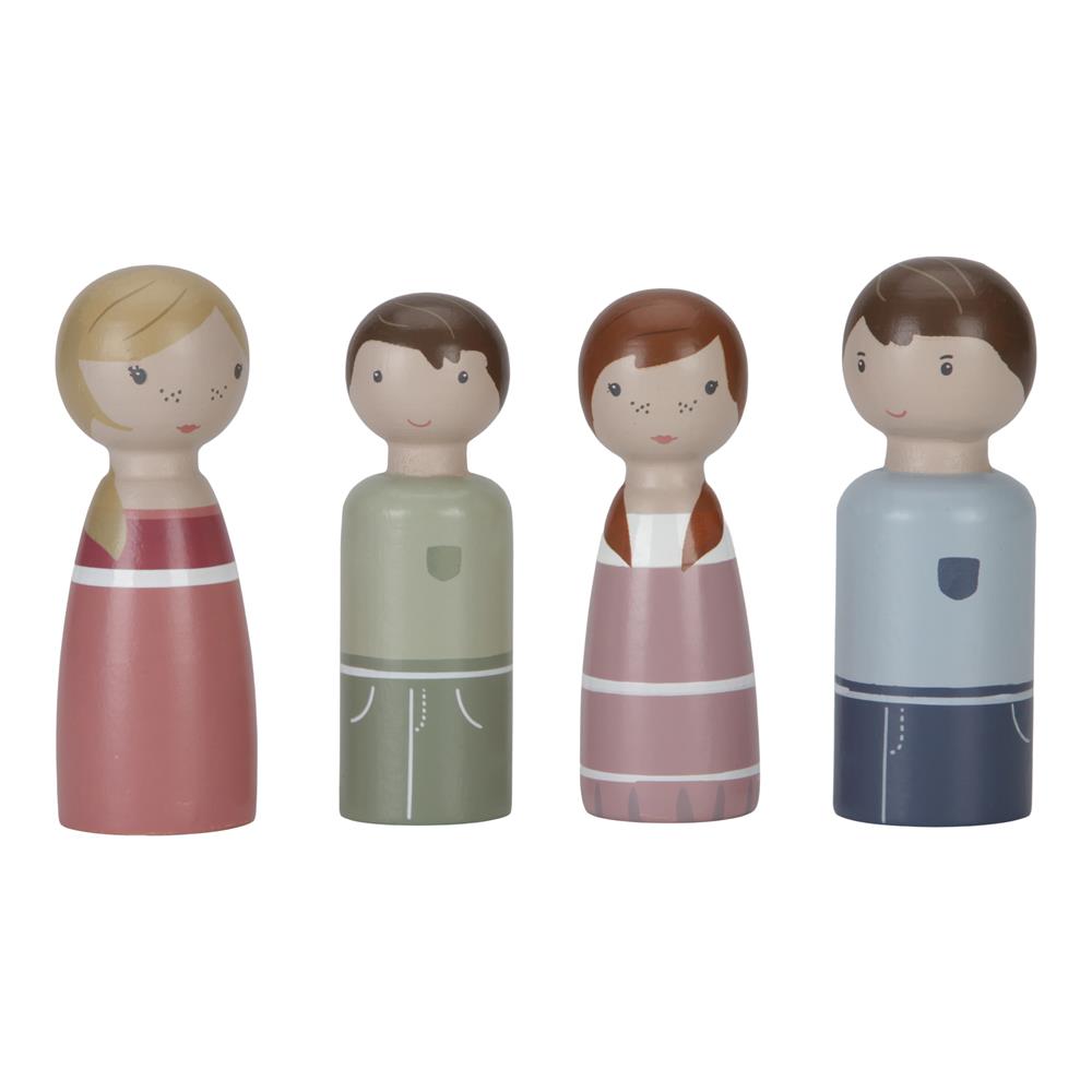Set 4 poupées en bois Famille Rosa pour maison de poupée FSC MULTICOLORE Little Dutch