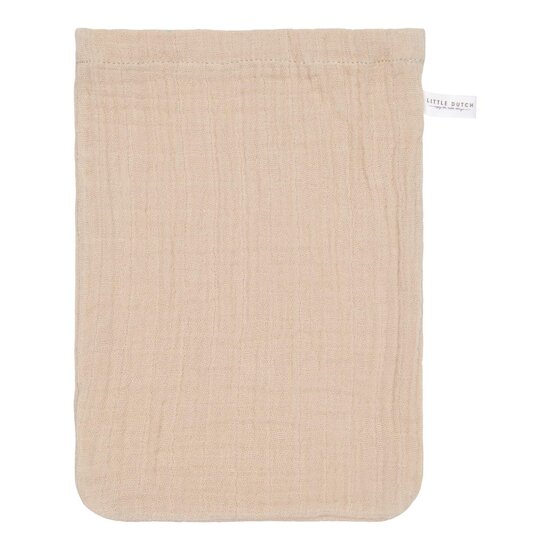 Little Dutch Lot de 2 gants de toilette en gaze de coton Baby Bunny / Pure Beige 