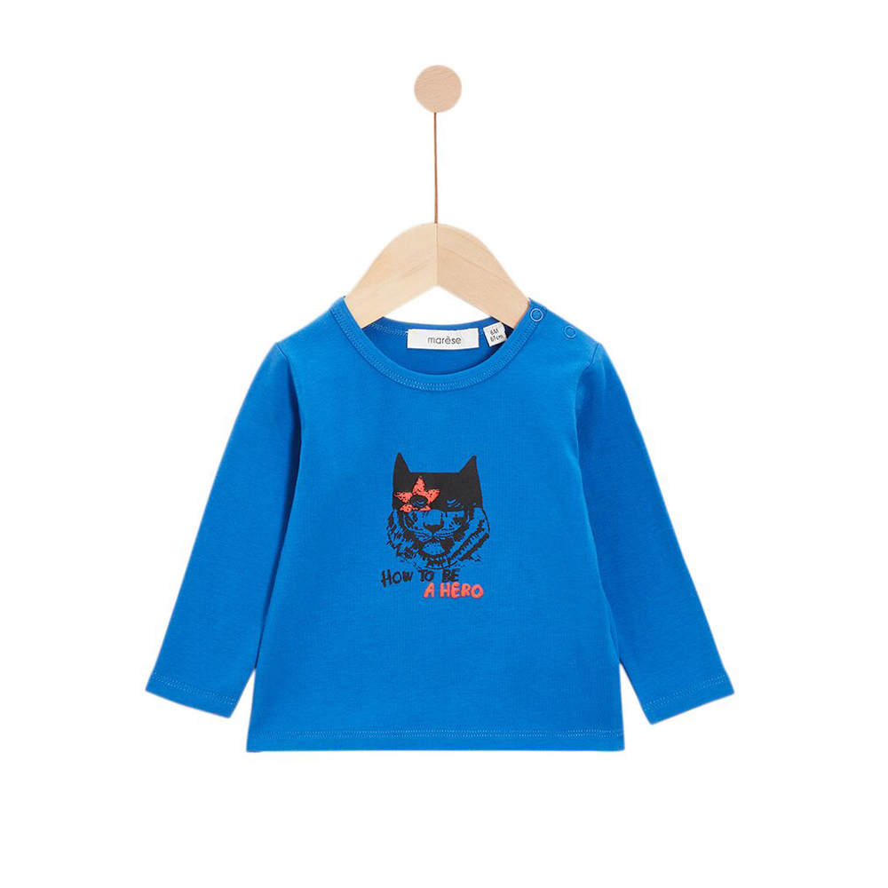 Marèse - Tee-shirt manches longues tigre Pop Mood BLEU Marèse