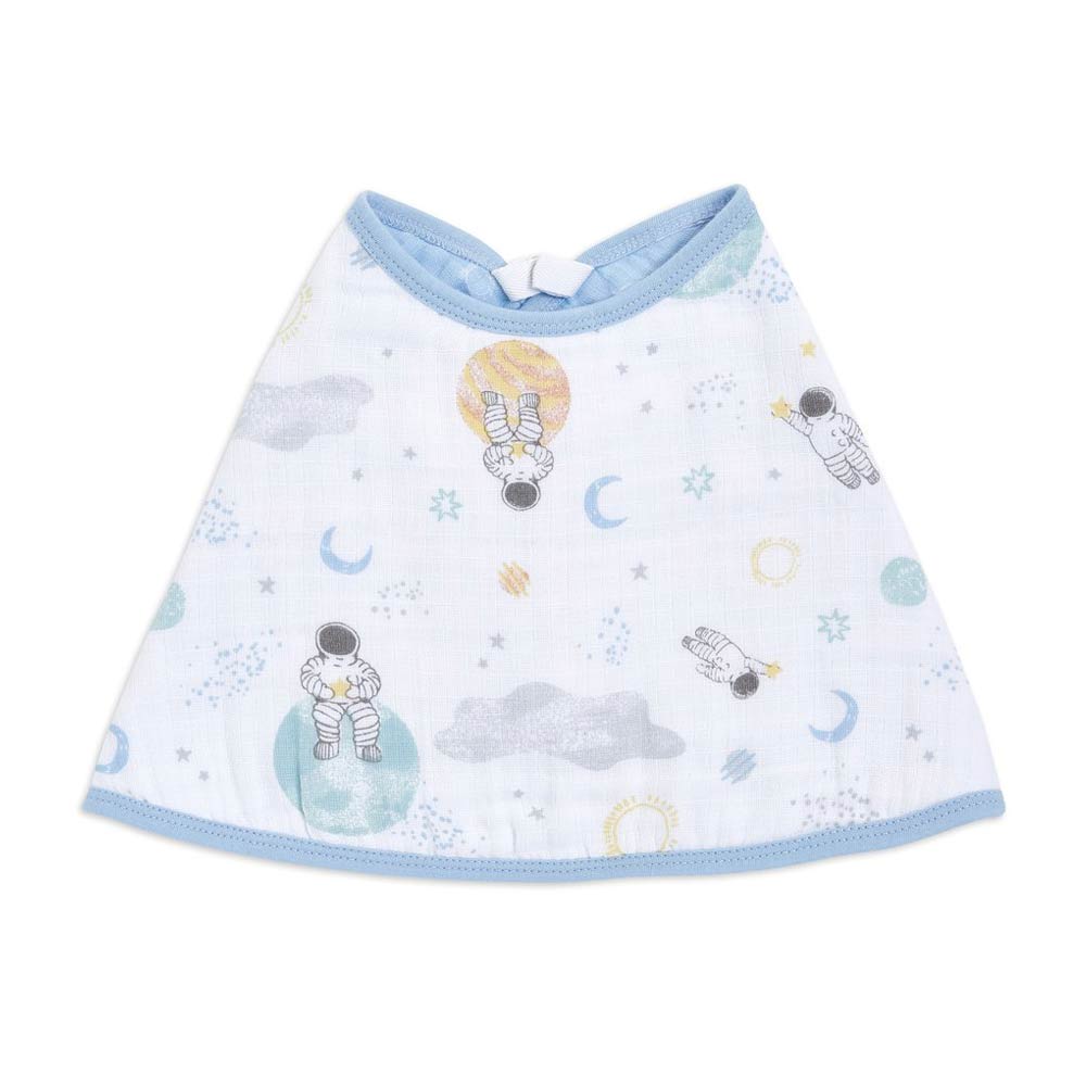 Bavoir d’épaule Burpy bib en mousseline de coton Essentials BLEU Aden et Anais