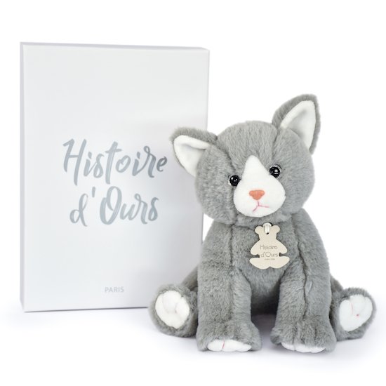 Histoire d'Ours Bébé Chat Gris Perle 18 cm