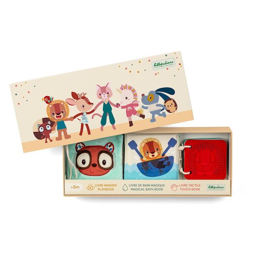 Lilliputiens Set de naissance 3 Livres Sensoriels Jungle Multicolore 03 mois Lilliputiens Set de naissance 3 Livres Sensoriels Jungle Multicolore 03 mois
