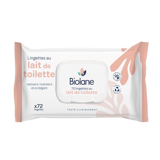 Biolane Lingettes au lait de toilette Rose et blanc  Biolane Lingettes au lait de toilette Rose et blanc