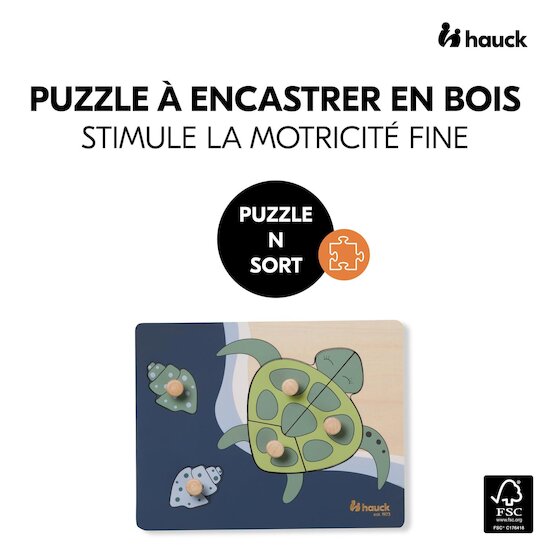 Hauck Puzzle à Encastrement Puzzle N Sort Turtle 