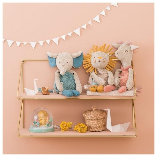 Moulin Roty Doudou-hochet lion Sous mon baobab   Moulin Roty Doudou-hochet lion Sous mon baobab
