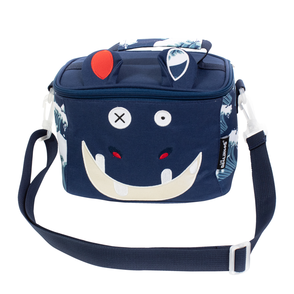 Sac repas isotherme Hippipos l'Hippopotame BLEU Les Déglingos