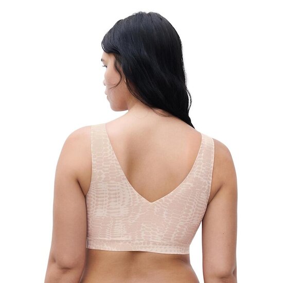 Chantelle Brassière Sans Armatures Col V Imprime Serpent Clair  Chantelle Brassière Sans Armatures Col V Imprime Serpent Clair