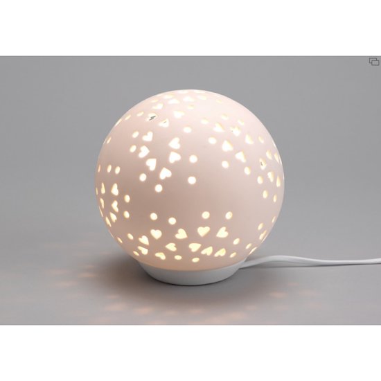 Amadeus Lampe ajourée porcelaine Adeline Cœur 