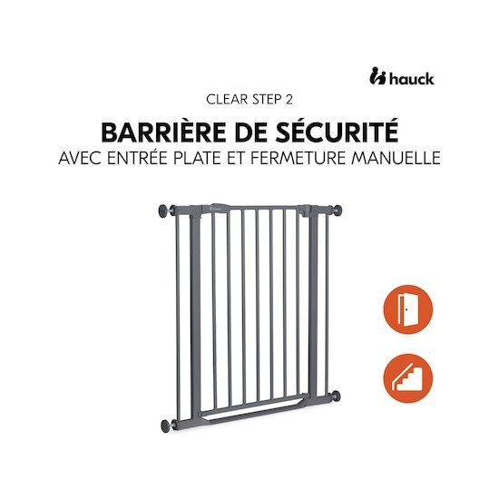 Hauck Barrières de sécurité Clear Step 2 Dark Grey 