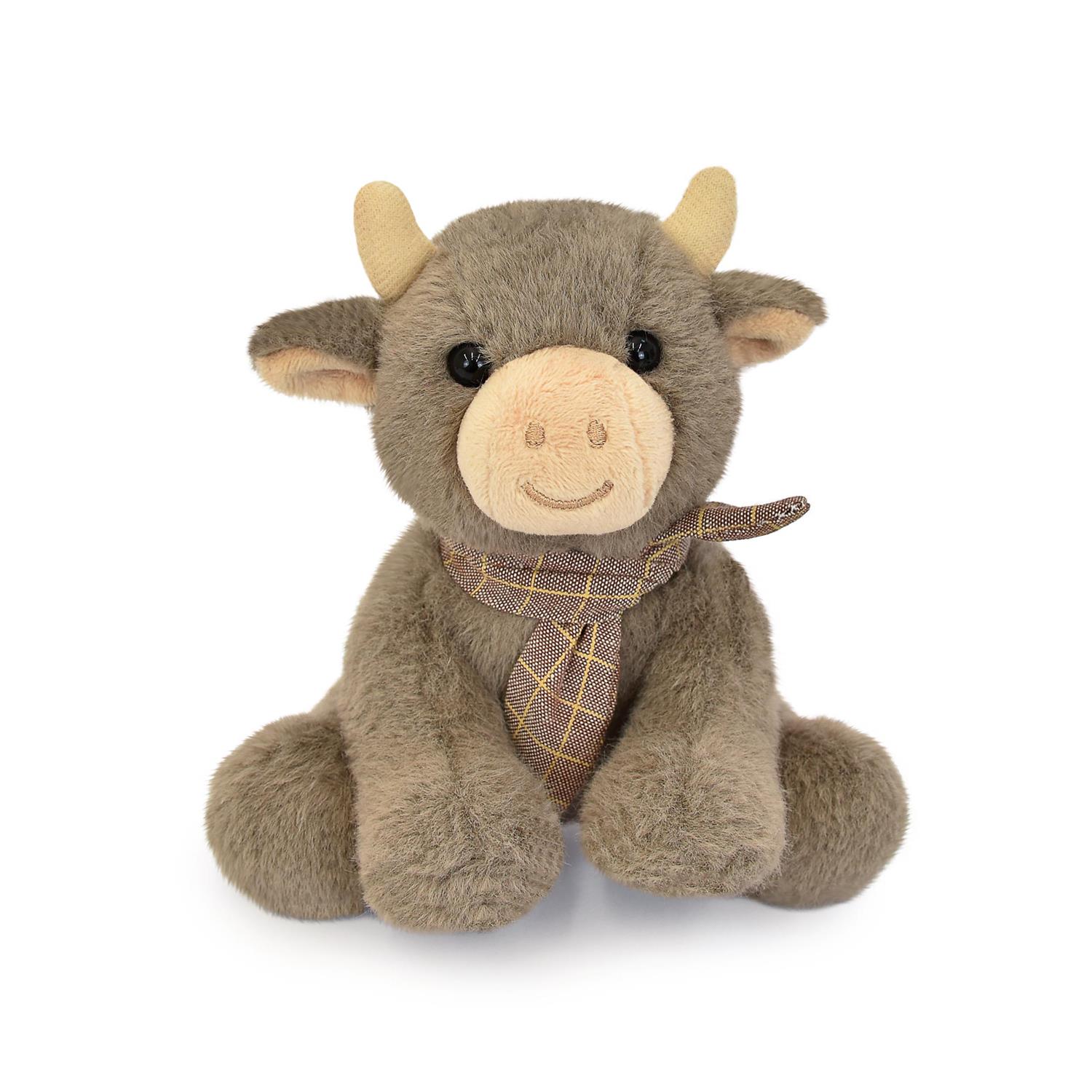 Doudou & Compagnie - Peluche petite vache foulard MARRON Doudou & Compagnie