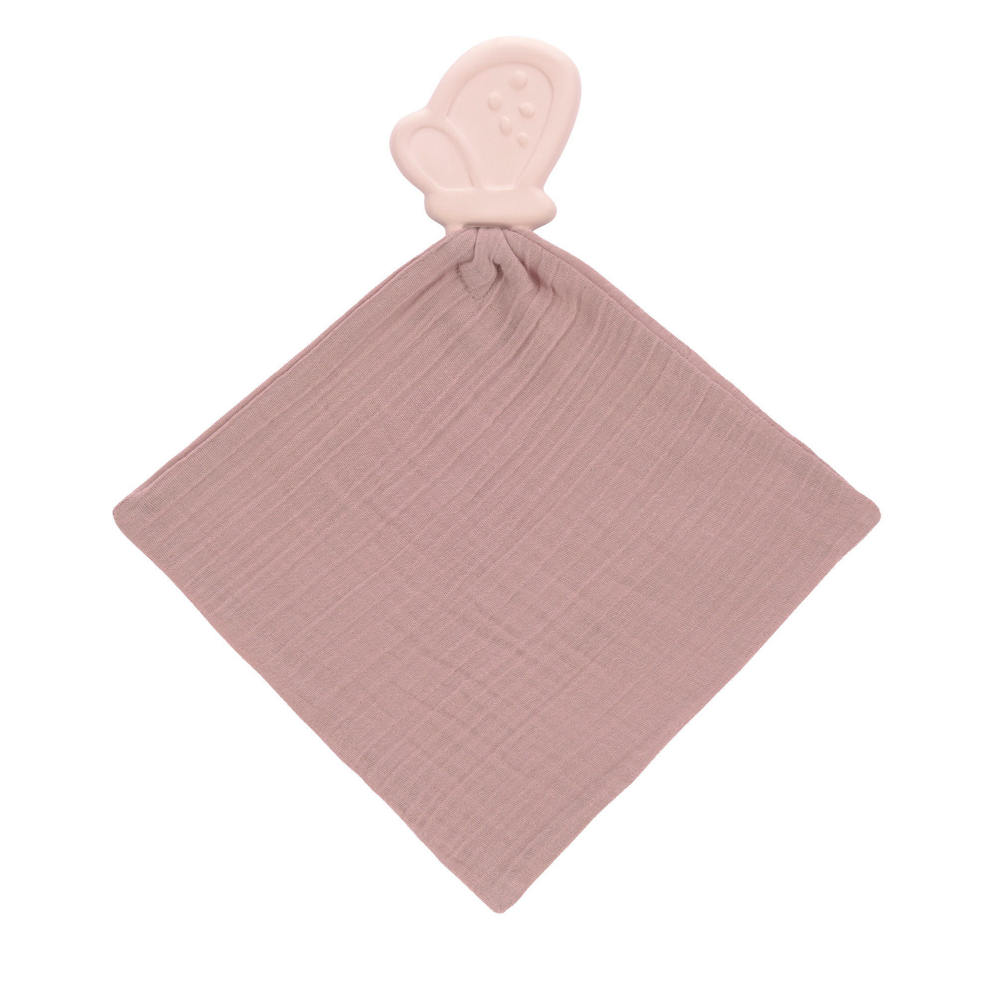 Lässig - Doudou avec anneau de dentition caoutchouc ROSE Lässig
