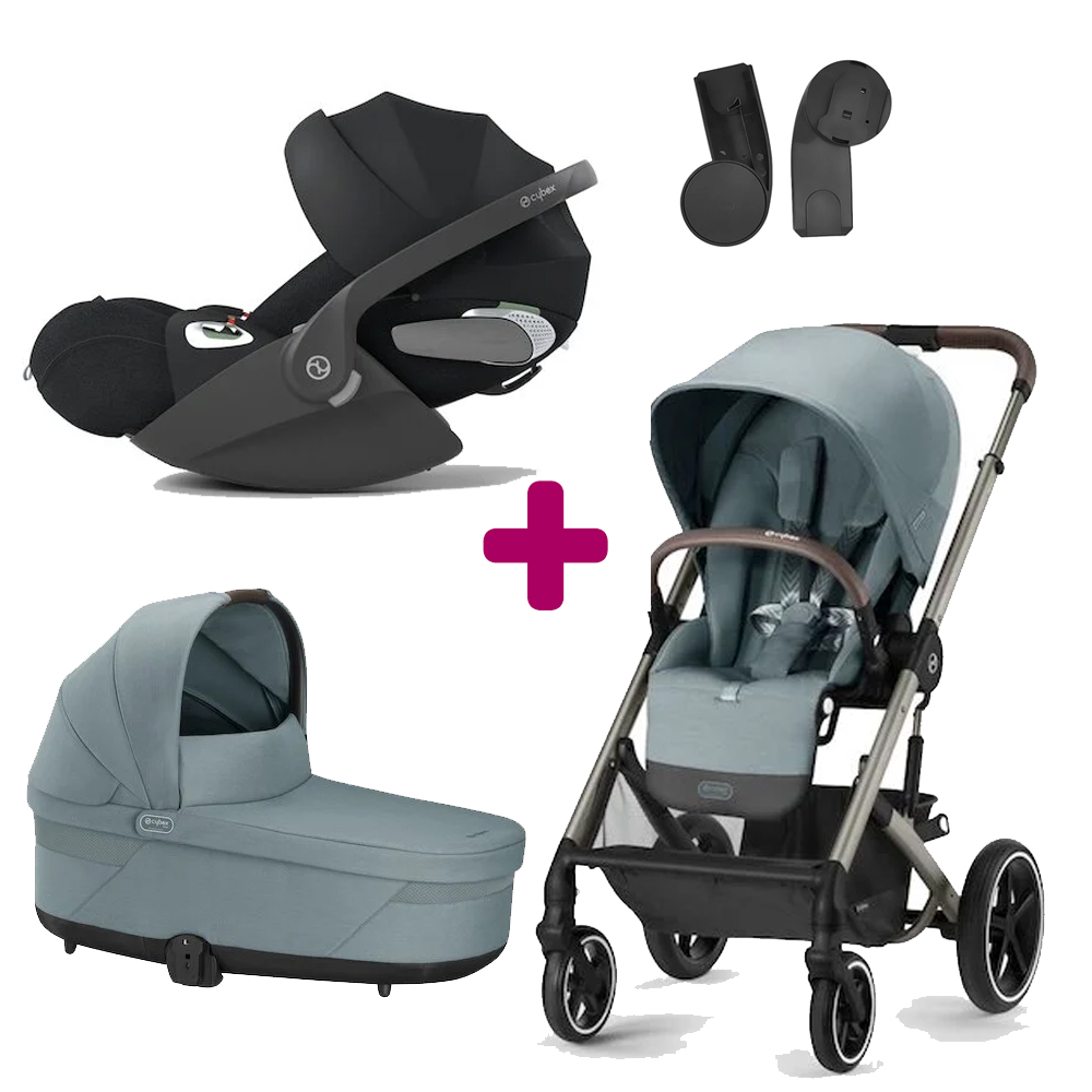 Pack poussette trio Balios S Lux sky blue + nacelle Cot S lux sky blue +  coque Cloud T i-Size Sepia Black, Cybex de Cybex