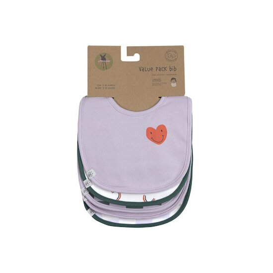 Lässig Lot de 5 bavoirs éponge Lavande 