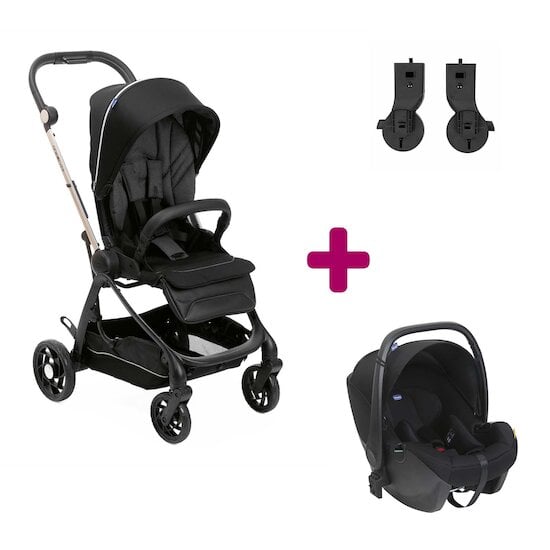 Chicco Pack poussette Duo One4ever Siège auto + adaptateurs pirate black  