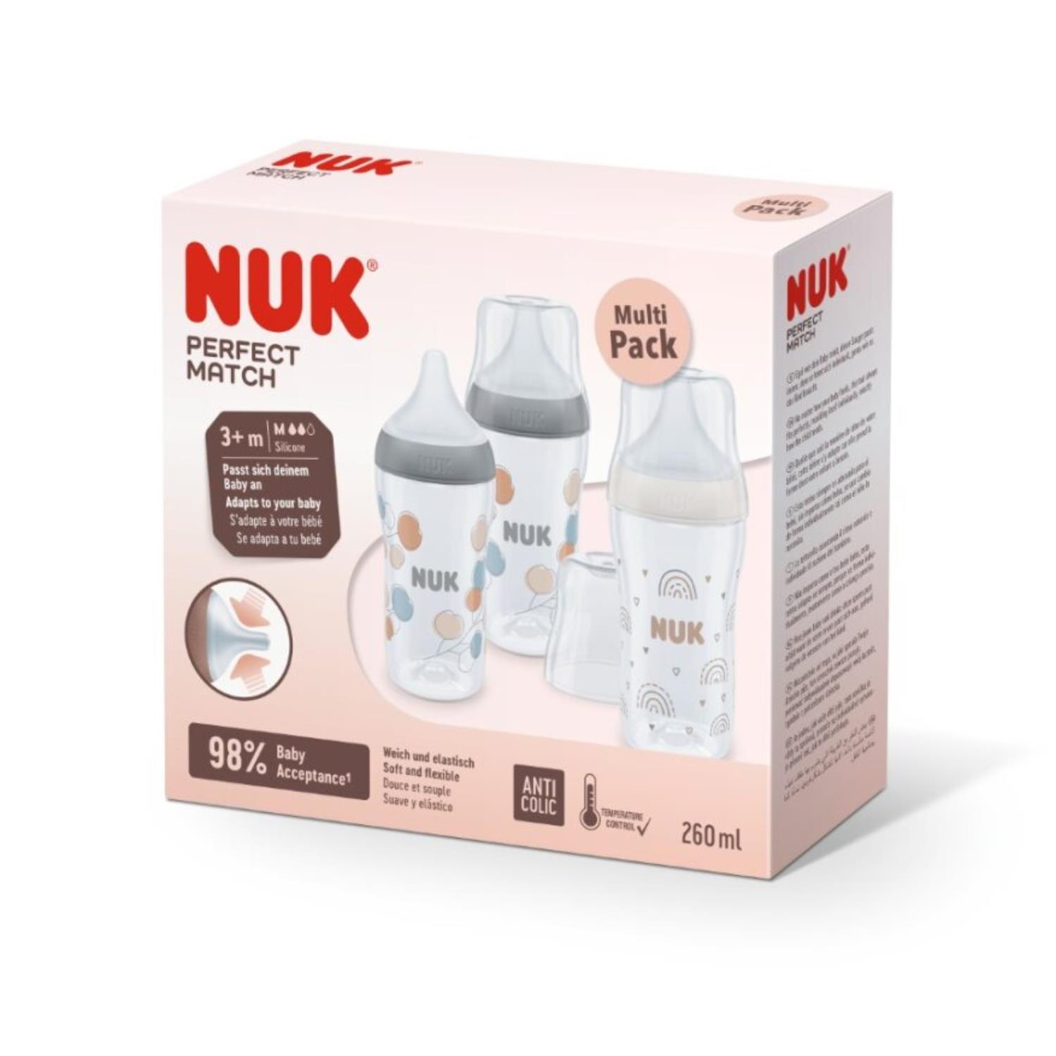 NUK - Lot de 2 Biberons Perfect Match MULTICOLORE Nuk