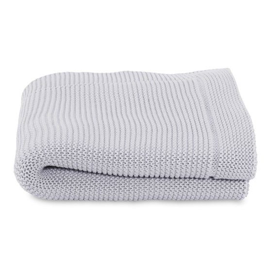 Chicco Couverture tricot en maille 100% coton Light Grey 