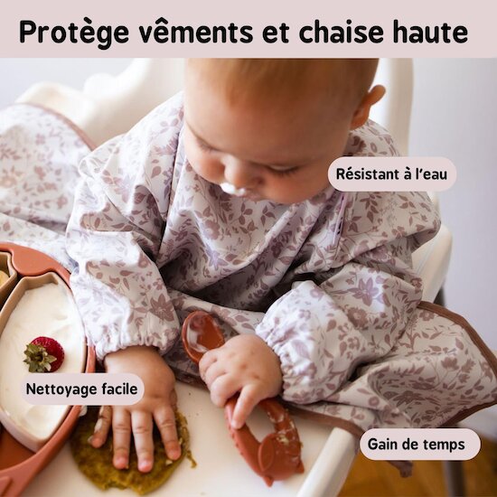 Tidy tot Bavoir Cover & Catch à ventouses Fleur de Jardin Rose 