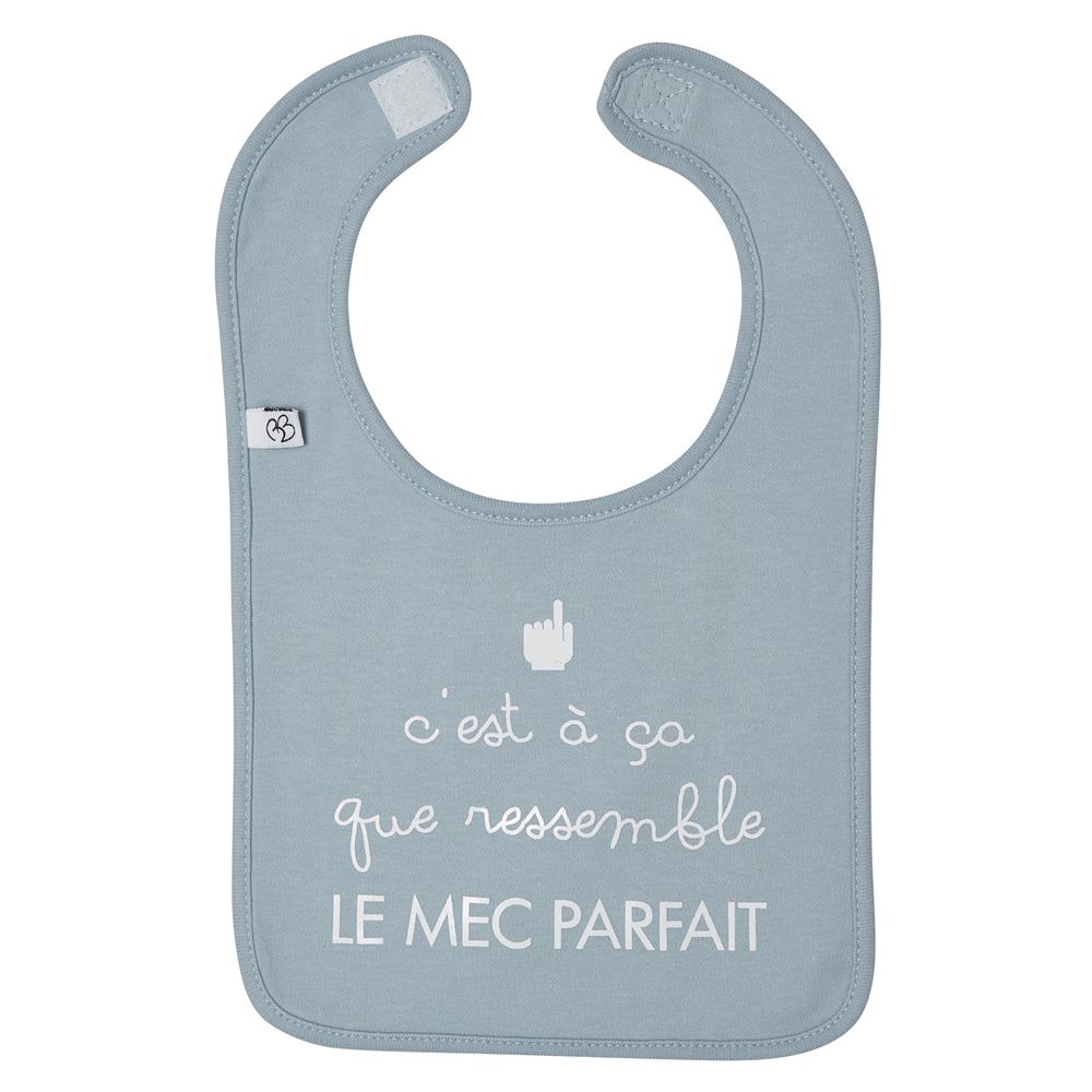 BB & Co - Bavoir "le mec parfait" GRIS BB&Co