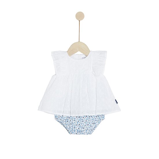 P’tit bisou Ensemble tunique avec short Plage Blanc 1 mois