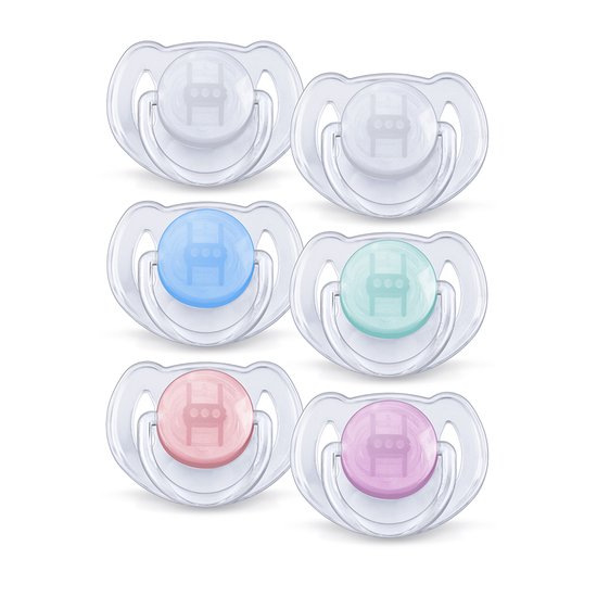 Philips Avent 2 sucettes orthodontique souples TRANSPARENTES 6-18 mois