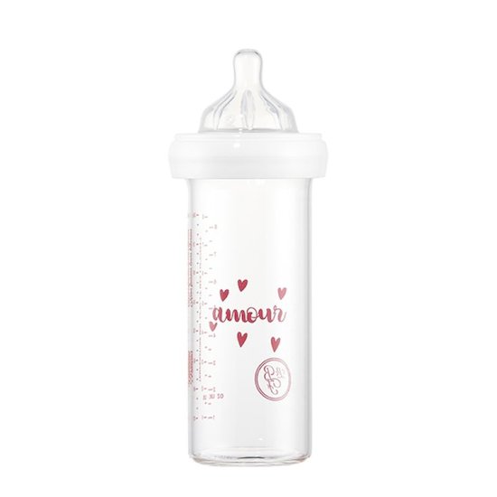 Le biberon Français Biberon verre Amour 240 ml Le biberon Français Biberon verre Amour 240 ml