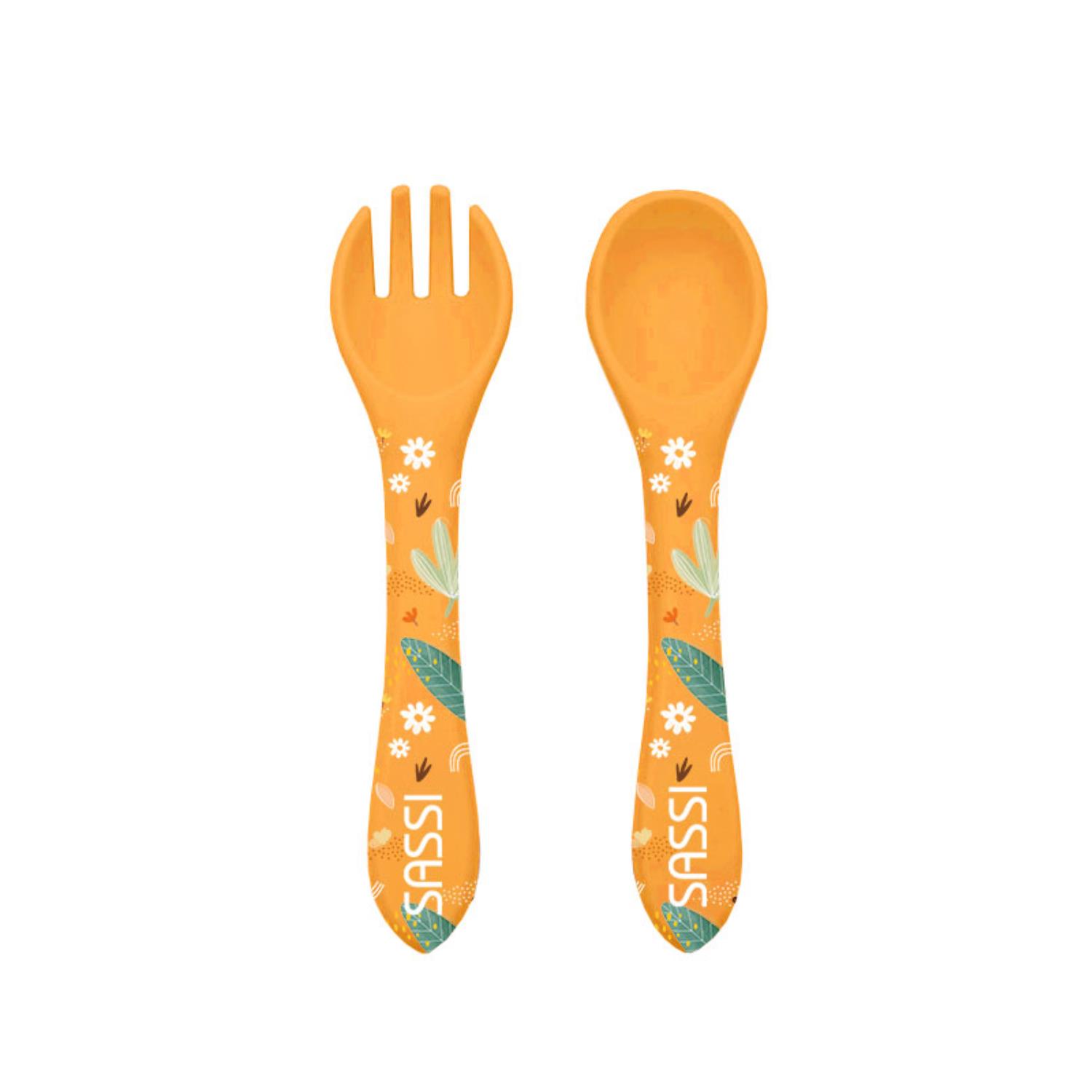 Sassi Junior - Cuillere et fourchette JAUNE Sassi Junior