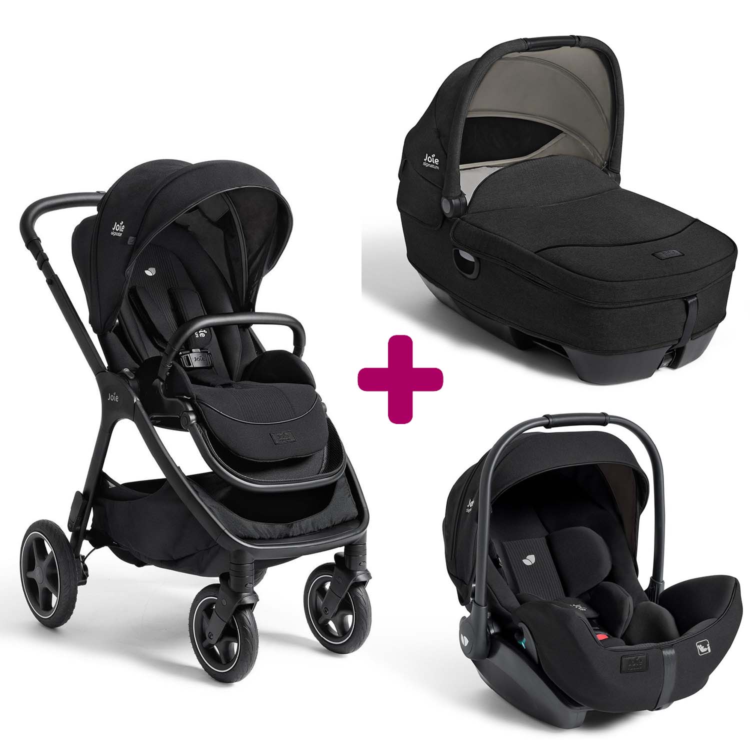 Pack poussette trio Finiti Eclipse + nacelle Calmi Eclipse + coque I-Level pro Eclipse Joie