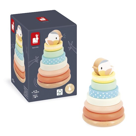 Janod Jouet Pure Empilable Nid Multicolore  Janod Jouet Pure Empilable Nid Multicolore