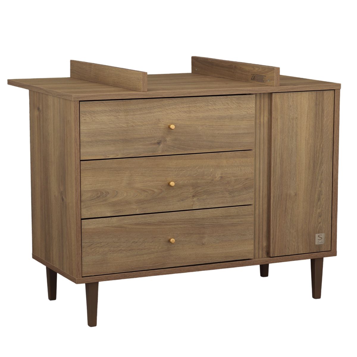 Sauthon - Commode 3 tiroirs 1 porte MARRON Sauthon