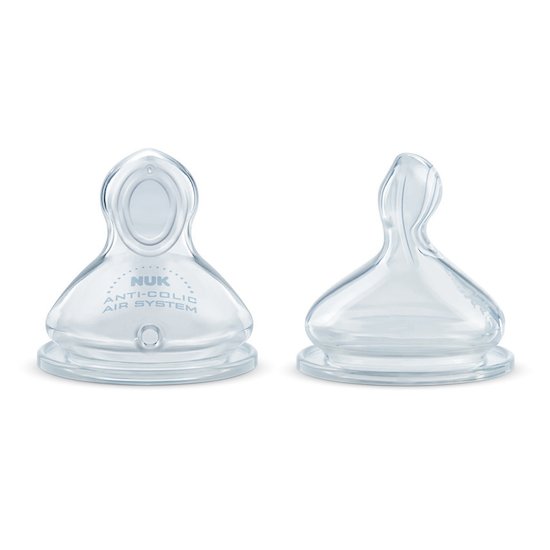 Nuk 2 tétines First Choice Silicone Transparent 6-18 mois