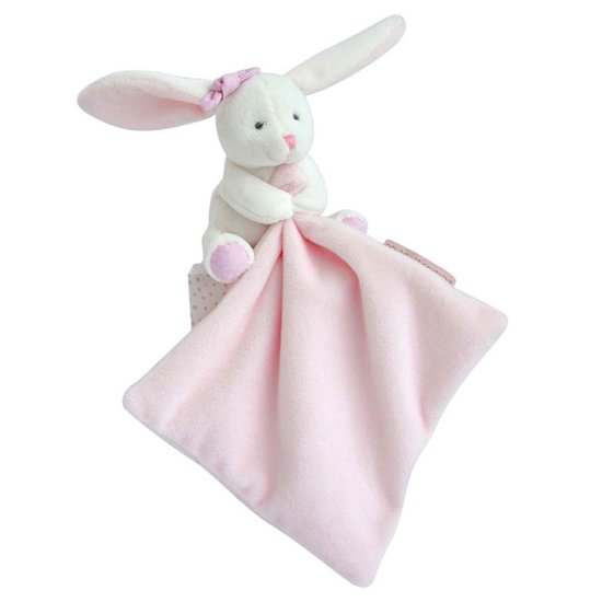 Doudou & Compagnie Doudou plat Lapin Rose 10 cm