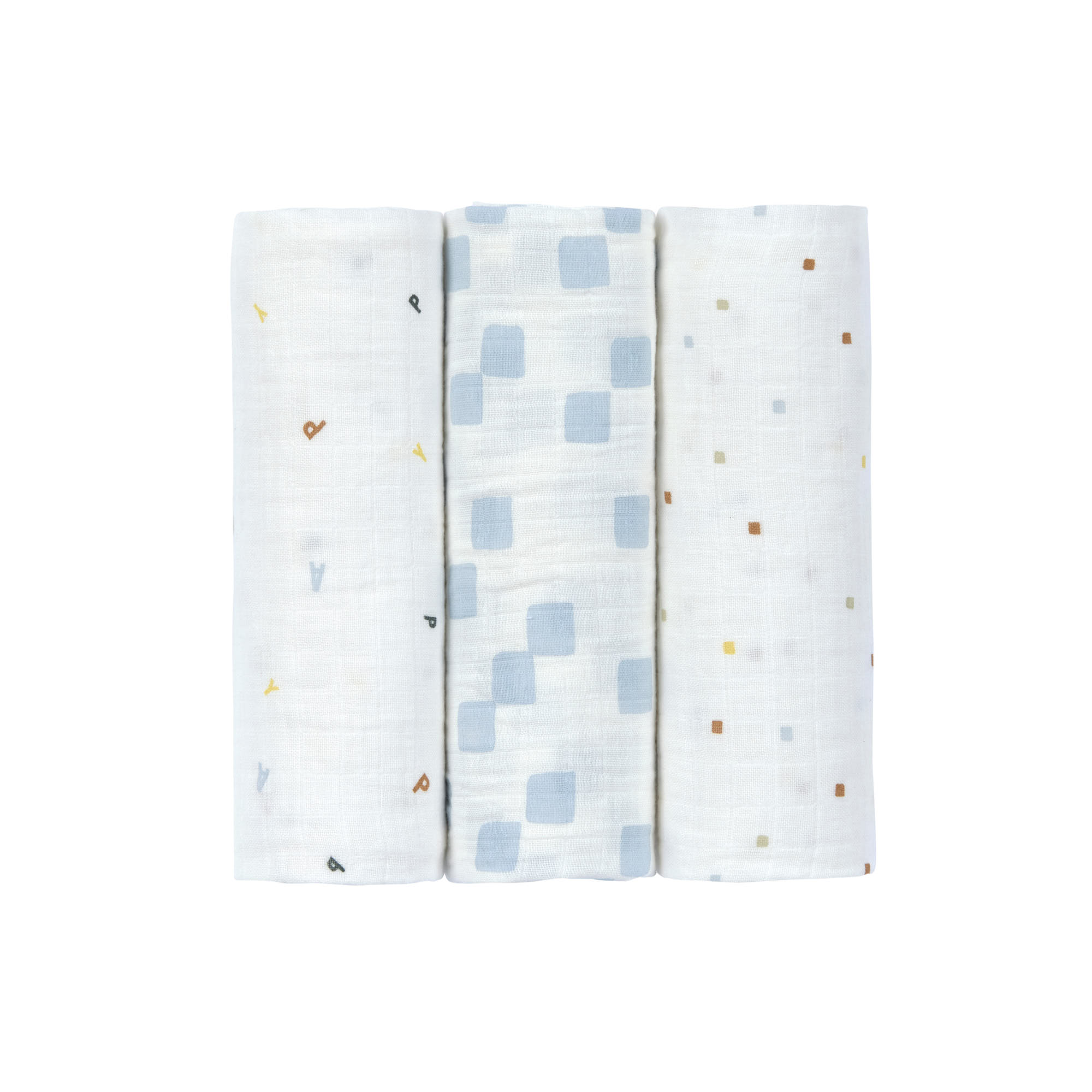 Lange mousseline 3 pcs Happy Fruits BLEU Lässig