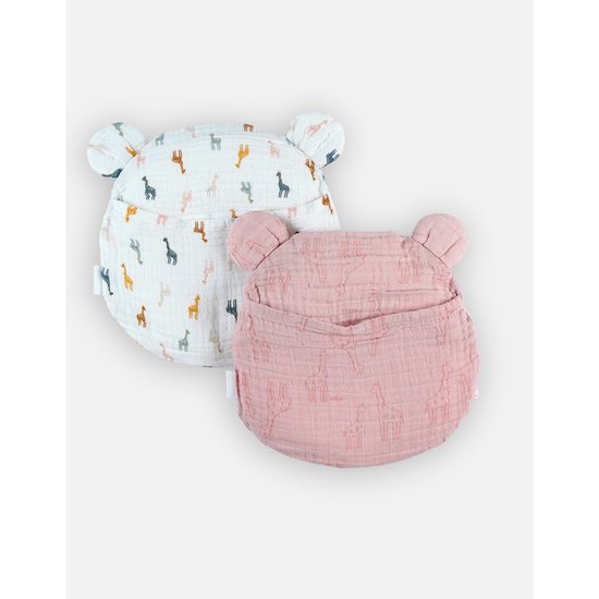 Noukie's Coussin de tête avec avec 2 housses bio Mix & Match Rose  Noukie's Coussin de tête avec avec 2 housses bio Mix & Match Rose