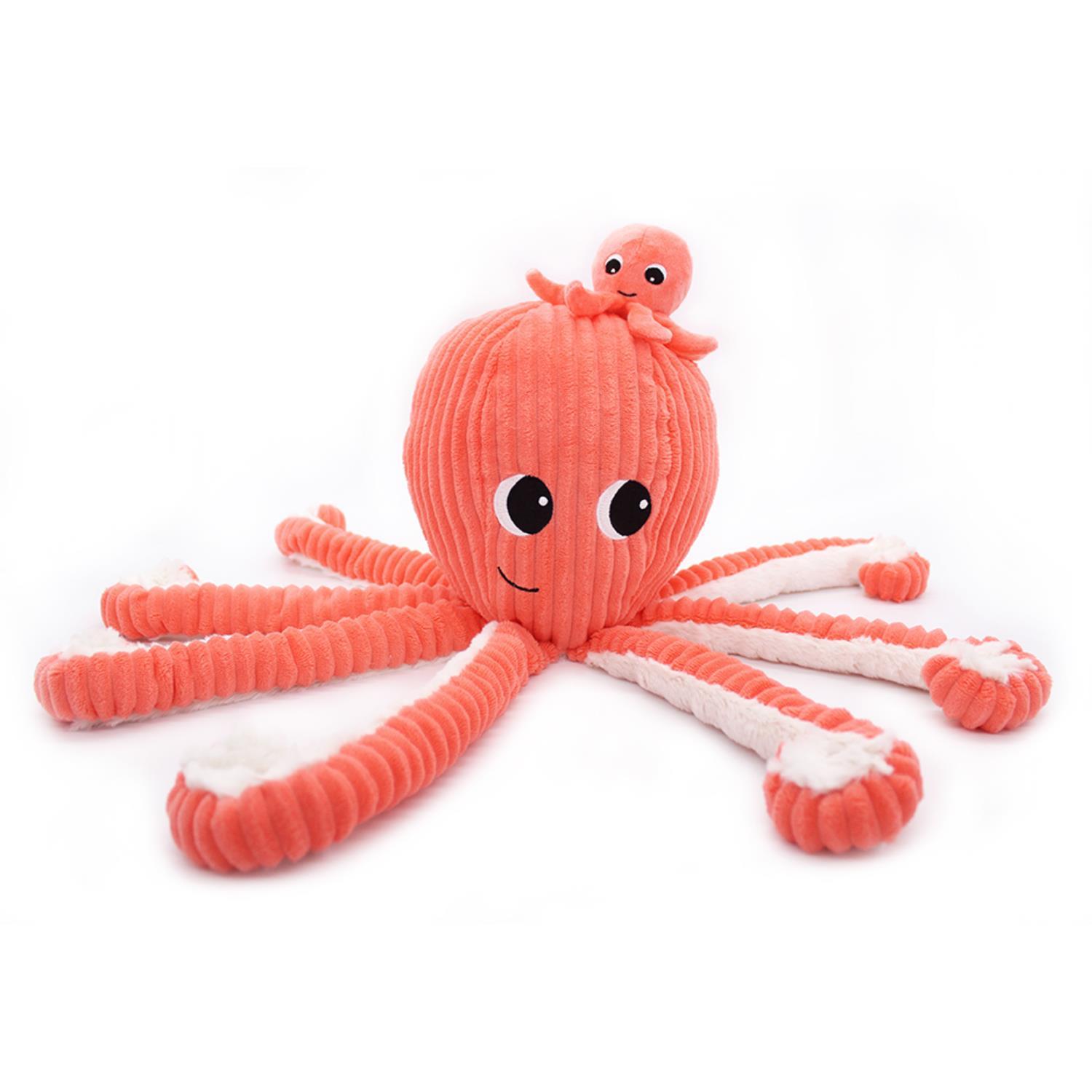 Peluche Ptipotos Pieuvre Maman/Bebe ROSE Les Déglingos