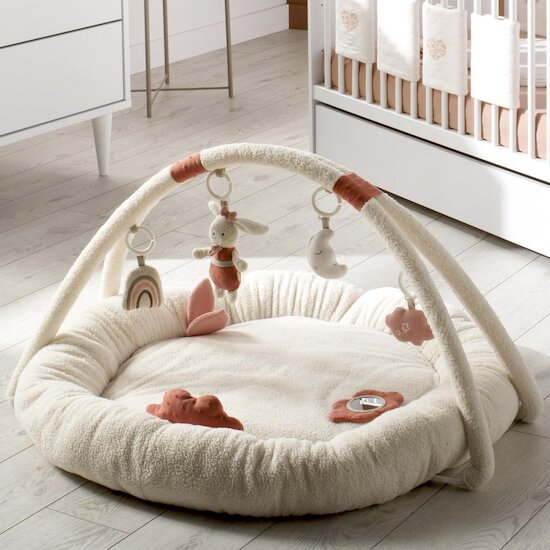 Sauthon Tapis d'éveil Petit Coeur Beige Chiné/Rose Poudré  Sauthon Tapis d'éveil Petit Coeur Beige Chiné/Rose Poudré