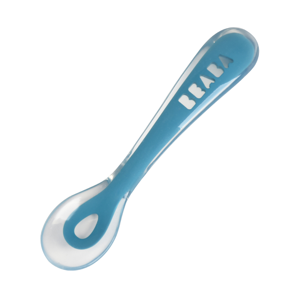 Beaba - Cuillère 2e âge repas Soft en silicone BLEU Béaba
