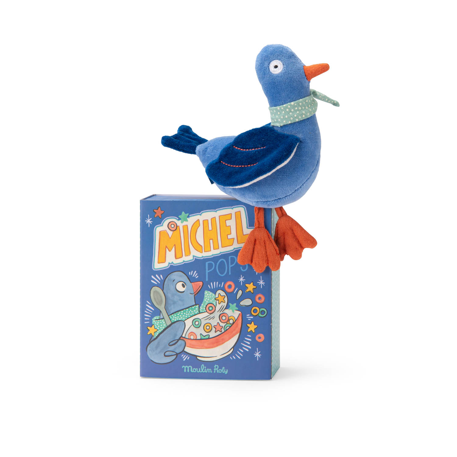 Poupée hochet pigeon Michel Puce & Pilou MULTICOLORE Moulin Roty