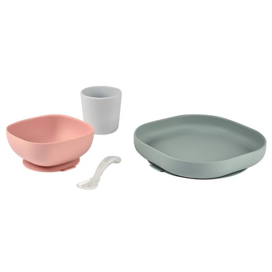 Béaba Coffret Repas Silicone 4 pièces Eucalyptus  Béaba Coffret Repas Silicone 4 pièces Eucalyptus