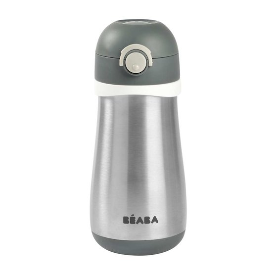 Béaba Gourde inox avec anse gris minéral 350 ml