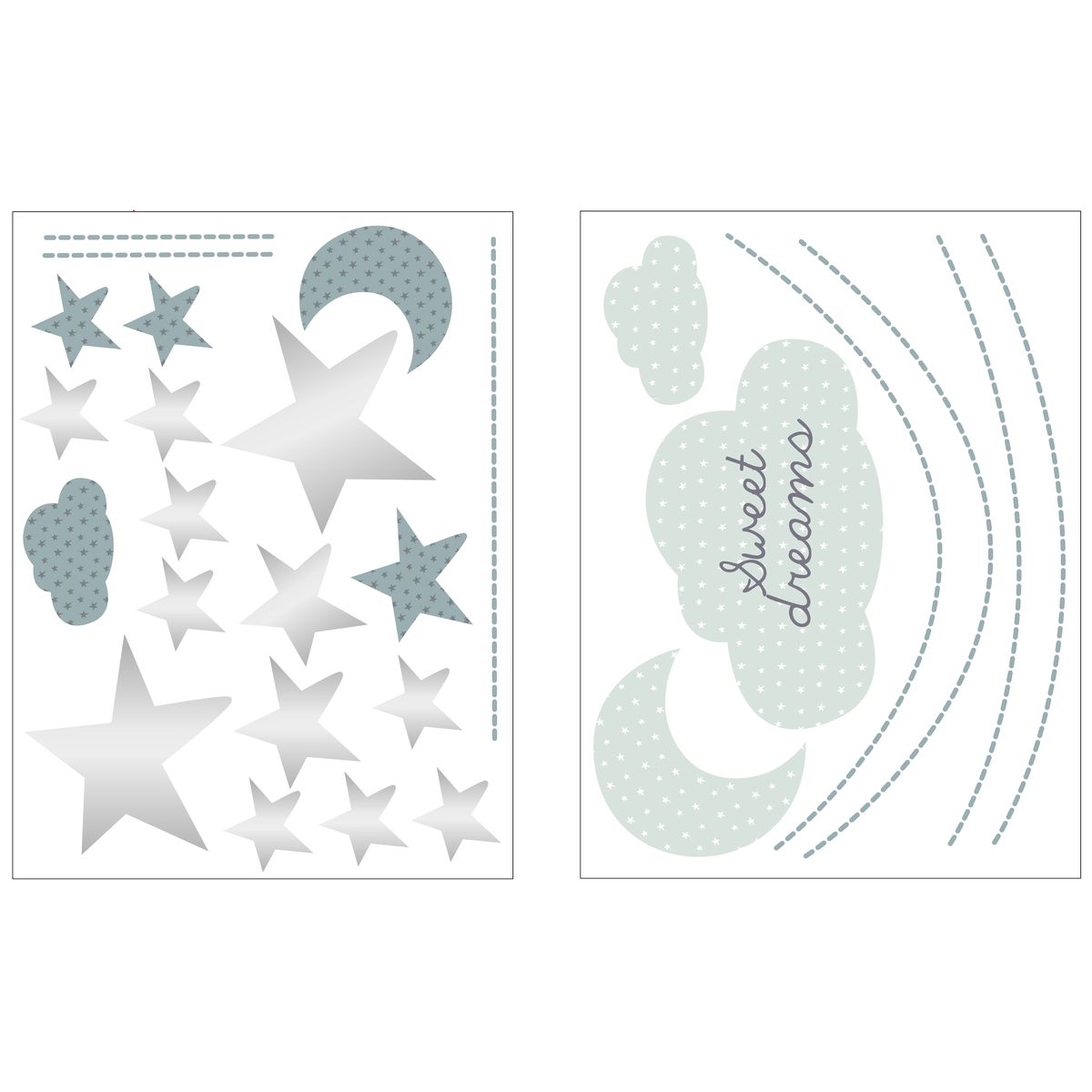 Stickers muraux nuage Celeste GRIS Sauthon