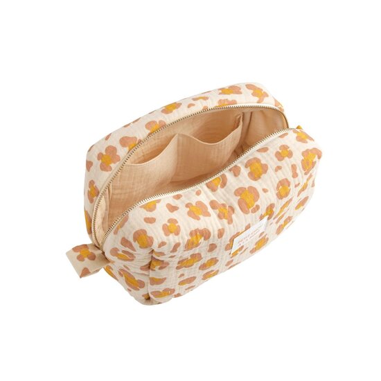 Sauthon Trousse de Toilette Motif Léopard Petit Chou Ecru/Caramel/Vieux Rose 