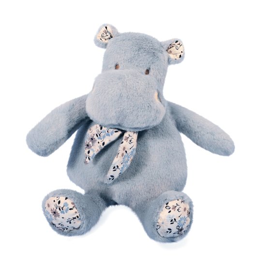 Histoire d'Ours Peluche Bandana Hippo Bleu Doux 22 cm