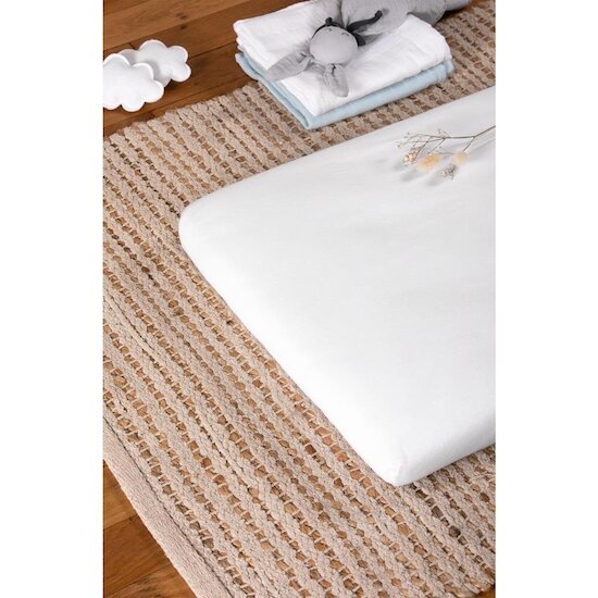 Kadolis Drap housse en coton bio pour berceau Blanc  Kadolis Drap housse en coton bio pour berceau Blanc