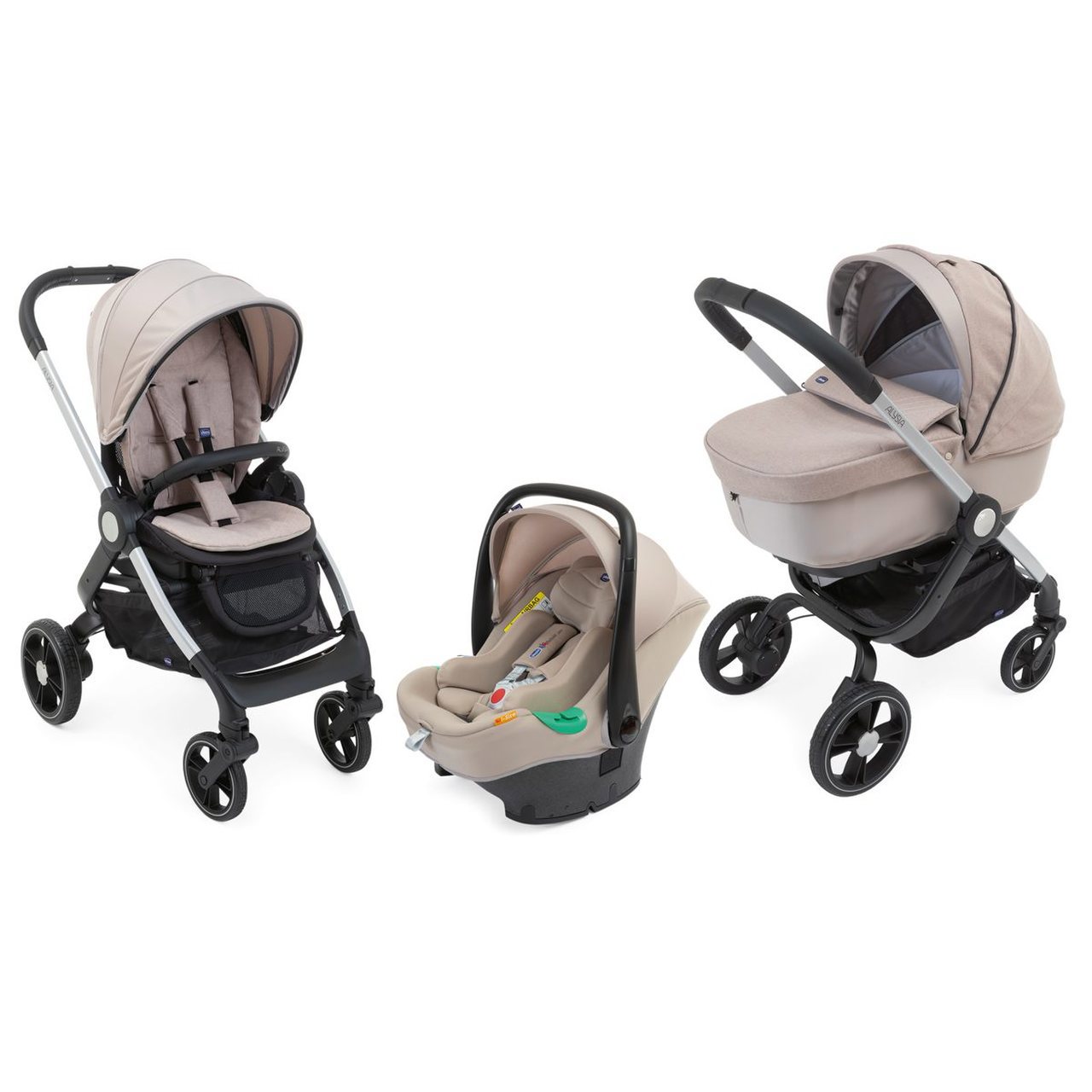 Pack poussette trio Alysia i-Size BEIGE Chicco