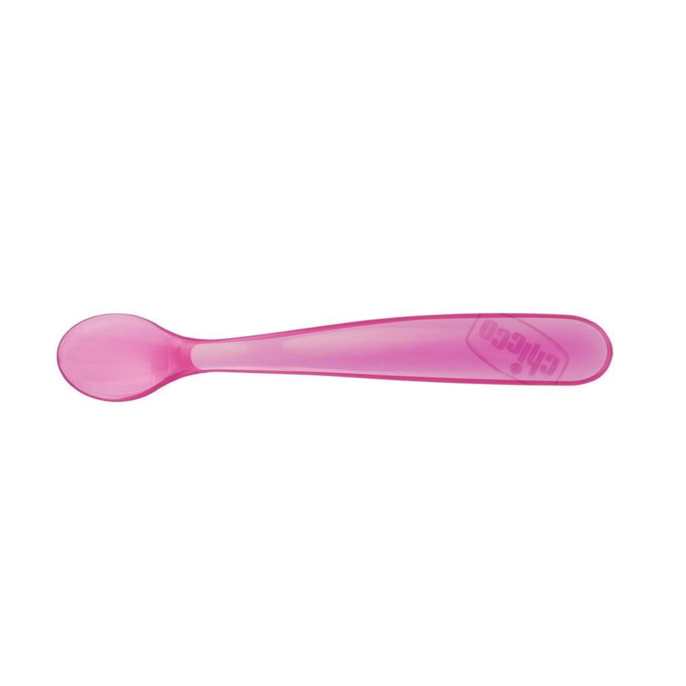 Chicco - 2 cuillères souples bout silicone ROSE Chicco